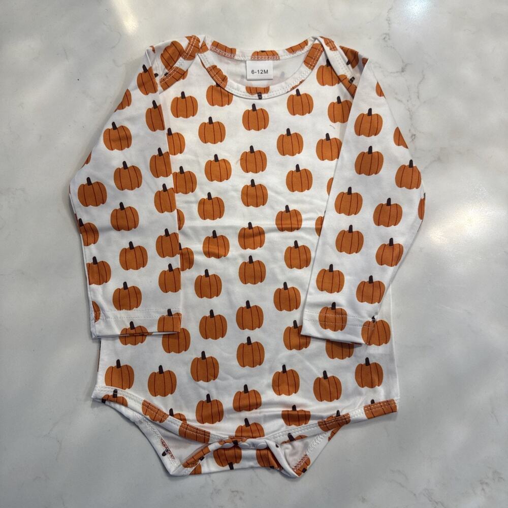 Girls Infant Orange Pumpkin My 1st Halloween Fleece Dress Size 6-12 Months - Picture 3 of 7